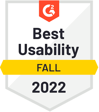 G2 Best Usability Badge for Fall 2022