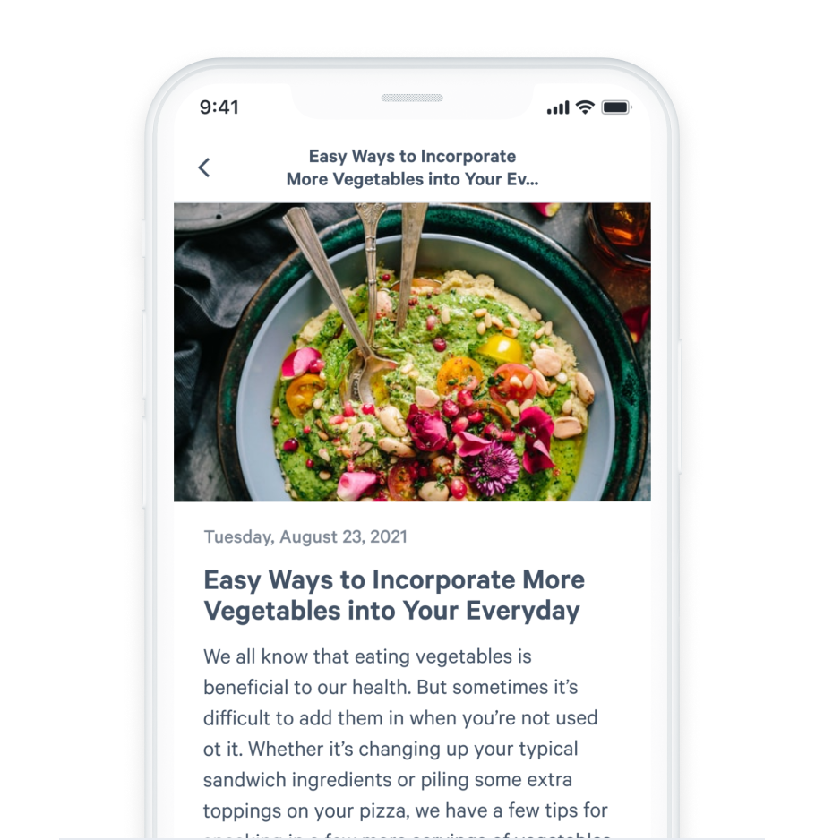 mobile view of nutrition article