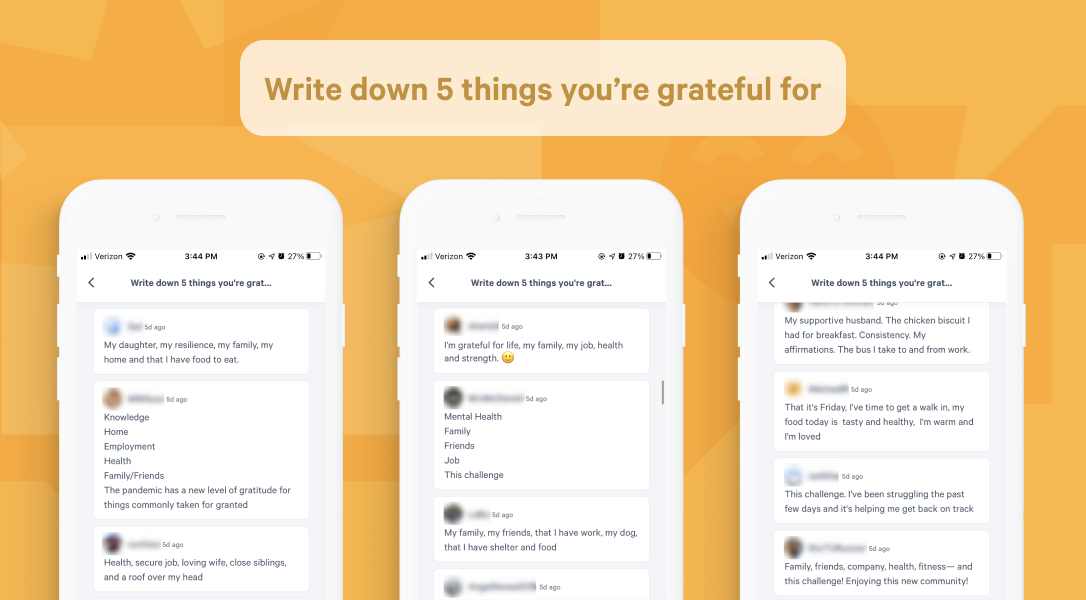gratitude chat messages in movespring app