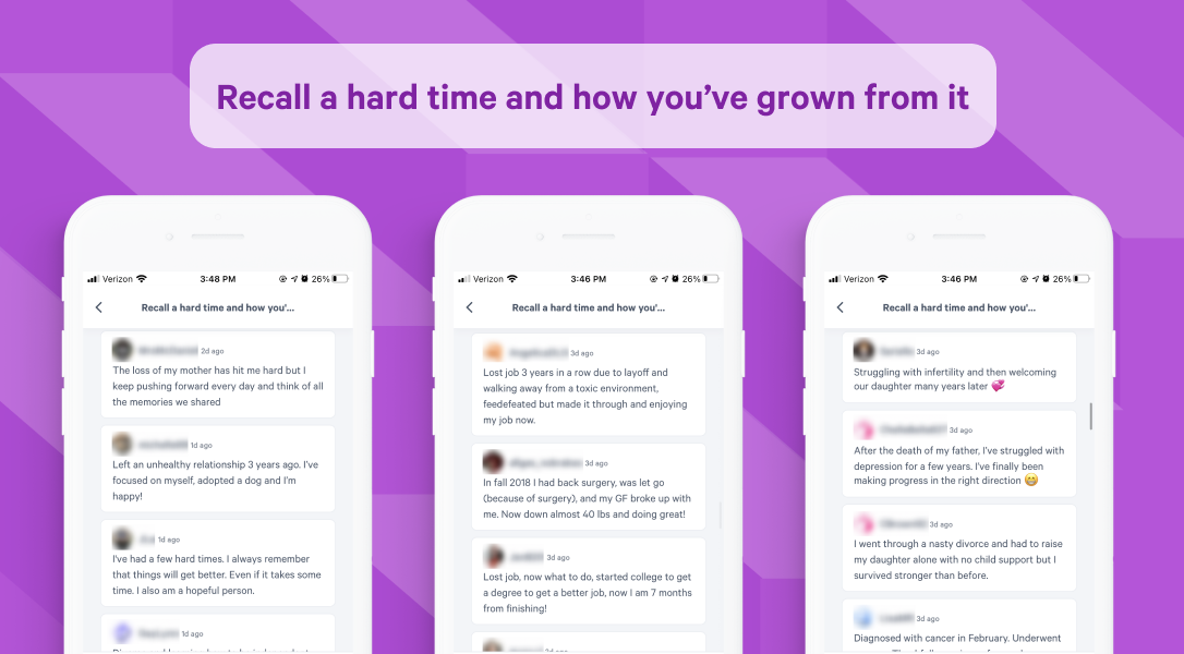 adversity and growth chat messages in movespring app