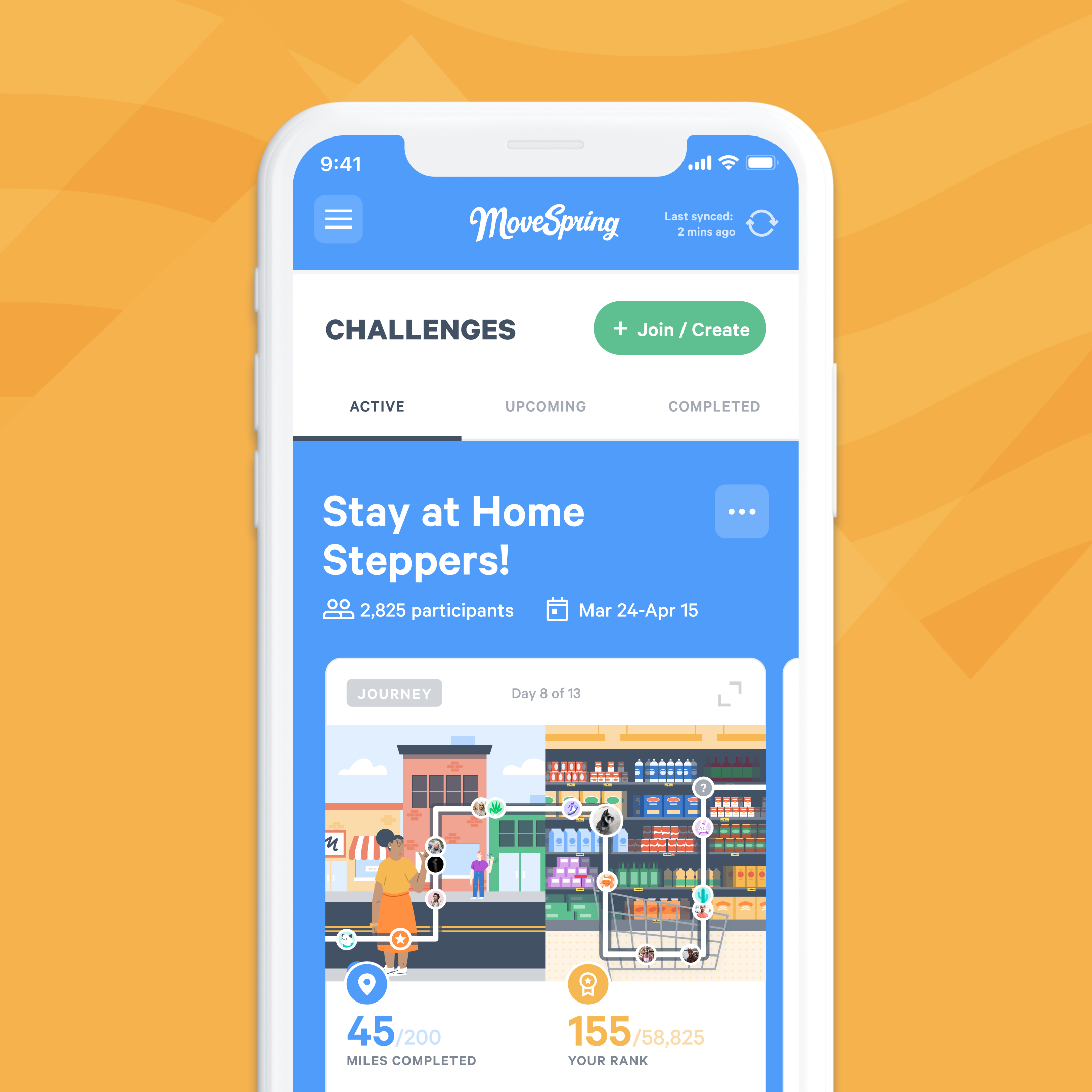 challenges tab in movespring mobile app