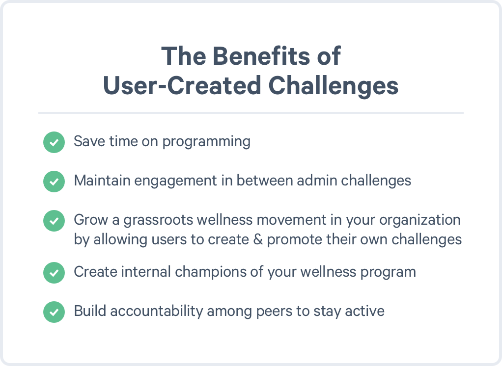 list of benefits from user created challenges