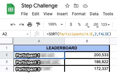 step challenge spreadsheet