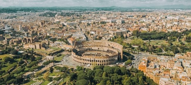 aerial view of rome