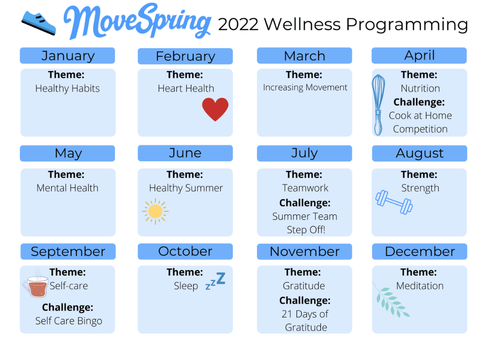 sample wellness program calendar