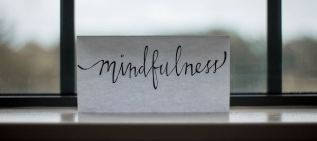 mindfulness written in cursive